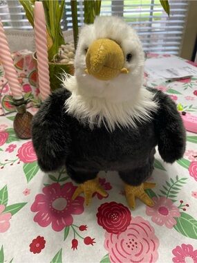 Aurora Plush Bald Eagle Stuffed Animal - Black, White & Yellow